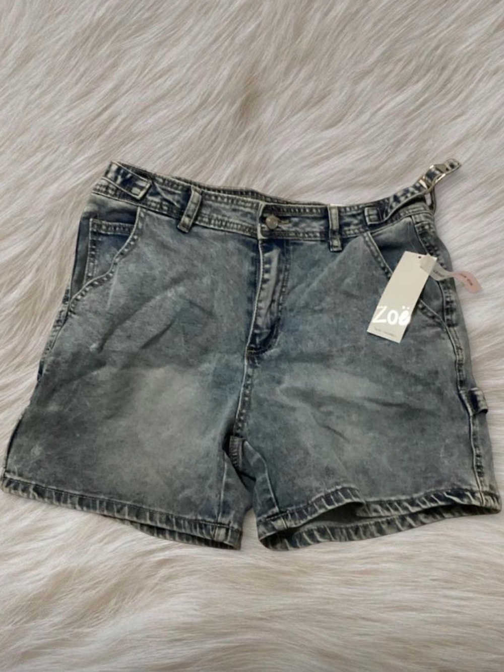 Washed Black High-Rise Denim Shorts